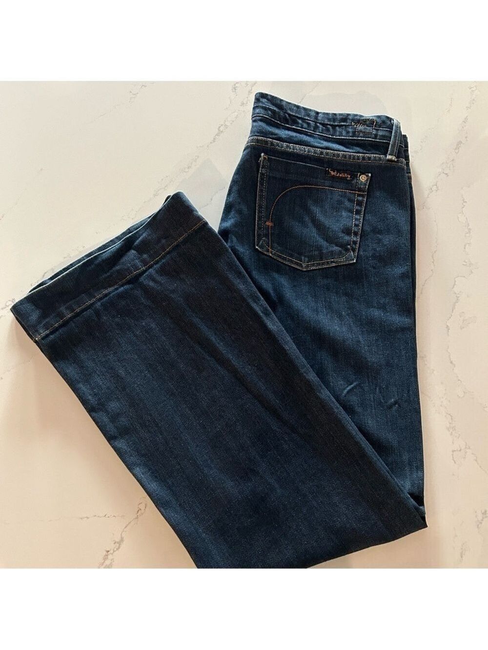 Fidelity Denim Hyacinth Wide leg Low Rise Trouser Jeans Dark Wash W32 L32